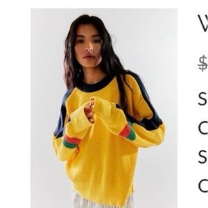 FP Movement by Free People Yellow and Blue Sweater